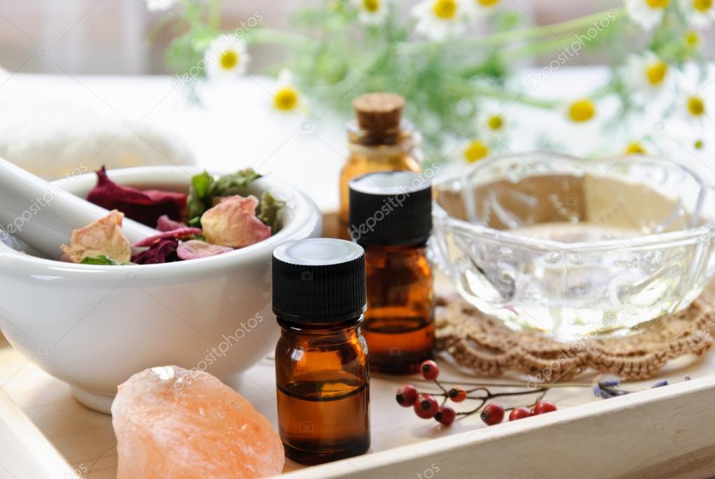 Aromatherapy treatment with herbs Stock Photo by ©Botamochy 98584298