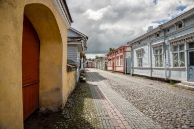 Rauma Finlandiya eski ahşap evler
