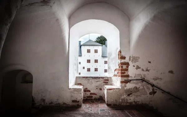 Visa från Åbo slott fönster Stockbild