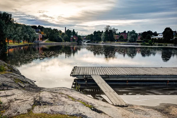 Paisaje del río Sunset en Helsinki —  Fotos de Stock