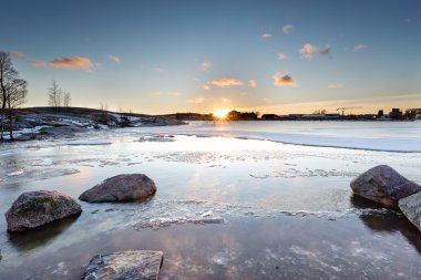 Kutup kar kış manzara