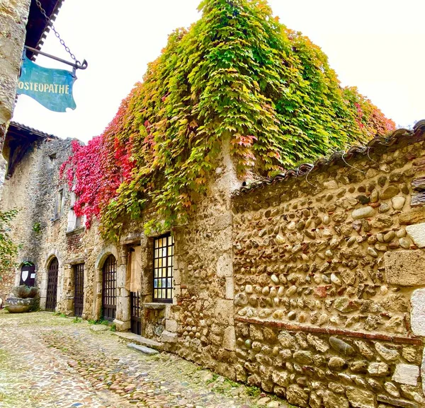 Γοητευτικό Μεσαιωνικό Χωριό Perouges Στη Γαλλία — Φωτογραφία Αρχείου