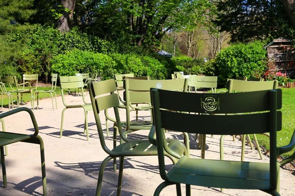 Relaxing Green Chairs Jardin Luxembourg Paris — Stock Photo, Image