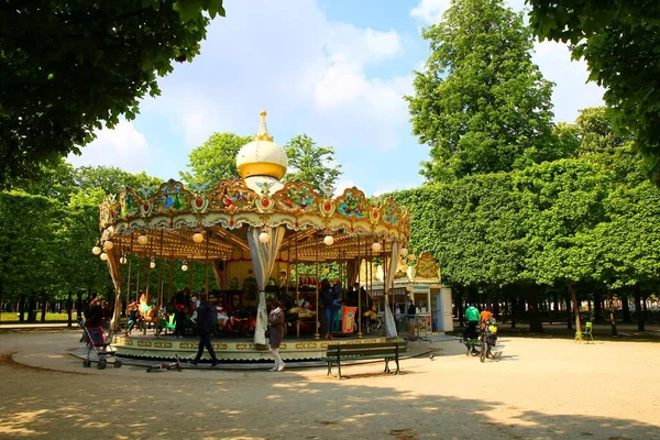Das Fröhliche Karussell Den Gärten Der Tuileries Paris — Stockfoto