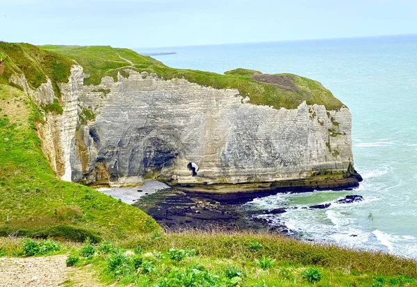 Les Falaises Craie Blanche Etretat France — Photo