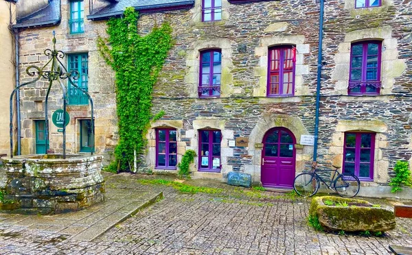 Rochefort Terre Одне Найкрасивіших Сіл Франції Розташоване Бретані — стокове фото