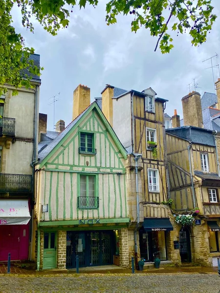 Casas Coloridas Meia Madeira Histórica Cidade Vannes Bretanha — Fotografia de Stock