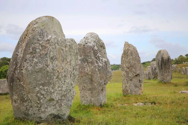 Vista Prehistórica Las Piedras Carnac Región Bretaña Francia — Foto de Stock