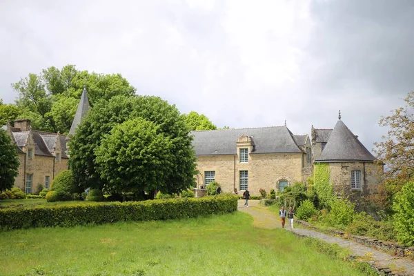 Gyönyörű Középkori Falu Rochefort Terre Egyik Legszebb Falvak Franciaországban Található — Stock Fotó