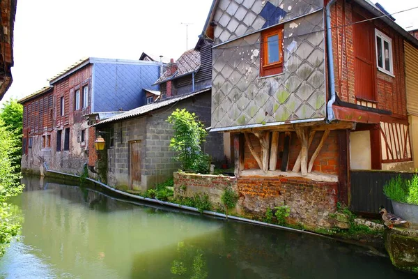 Okouzlující Středověké Město Pont Audemer Nachází Regionu Normandie Francii Která — Stock fotografie