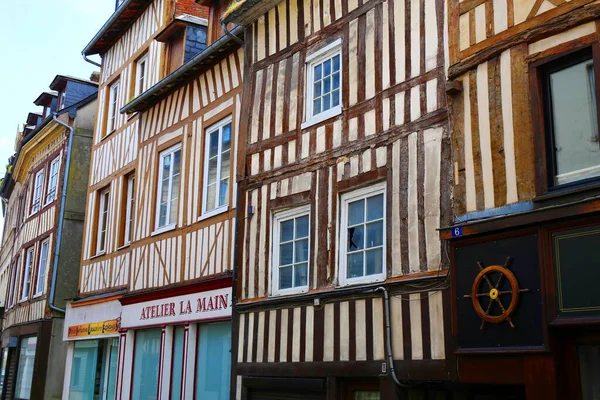 Den Charmiga Medeltida Staden Pont Audemer Ligger Regionen Normandie Frankrike — Stockfoto