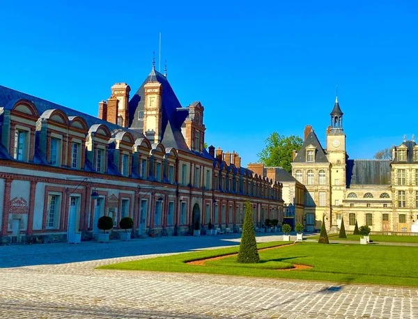 The huge castle of Fontainebleau in France