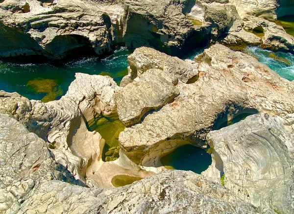 Bellissimo Fiume Con Piscine Naturali Canyon Roque Sur Ceze Nel — Foto Stock