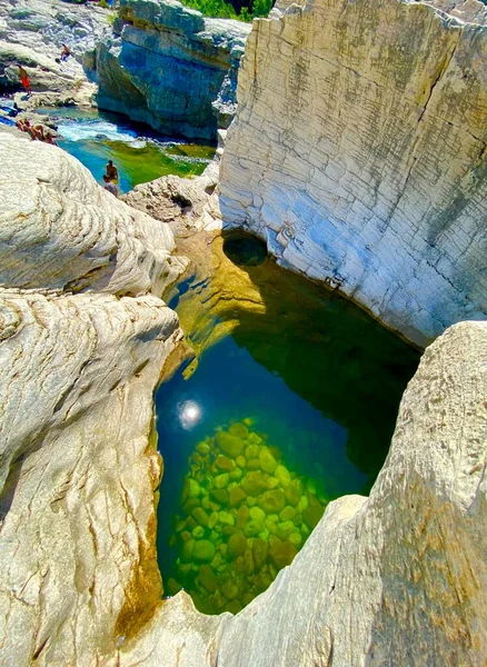 Bellissimo Fiume Con Piscine Naturali Canyon Roque Sur Ceze Nel — Foto Stock