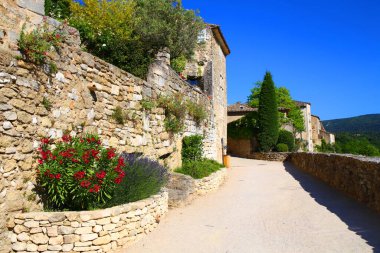 Luberon 'daki büyüleyici tünemiş Menerbes köyü.