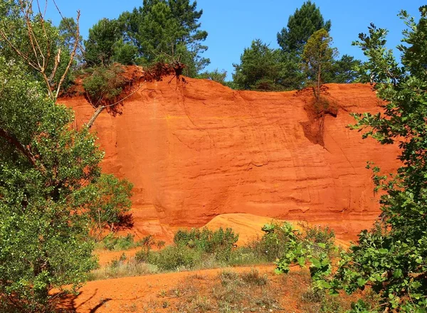 Colorado Provencal Odkryte Kamieniołom Ochry Rustrel Luberon Obszarze Prowansji Południu — Zdjęcie stockowe