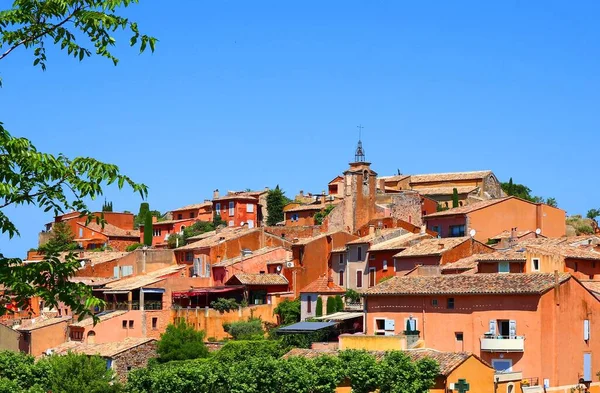 Tetti Del Villaggio Roussillon Luberon — Foto Stock