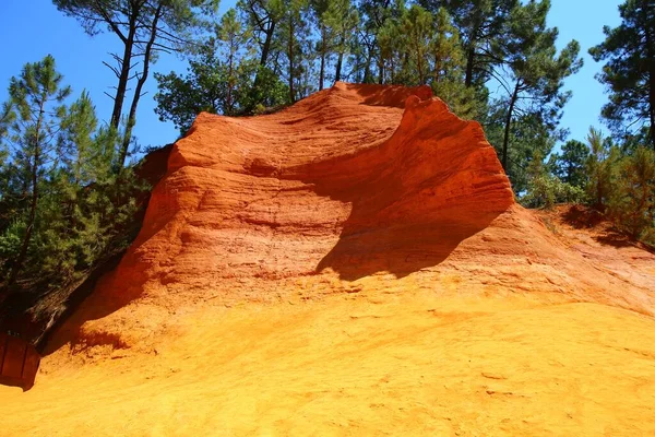 Kolorowe Kamieniołomy Ochry Roussillon Regionie Luberon Francji — Zdjęcie stockowe