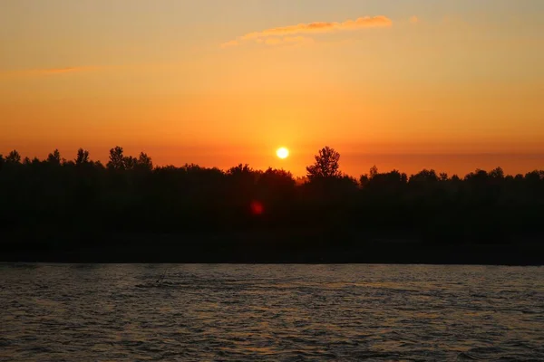 Breathtaking Sunrise River Prut Bukovina — Stock Photo, Image