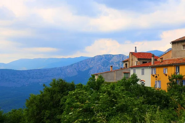 Gyönyörű Falu Aiguines Gorge Verdon — Stock Fotó