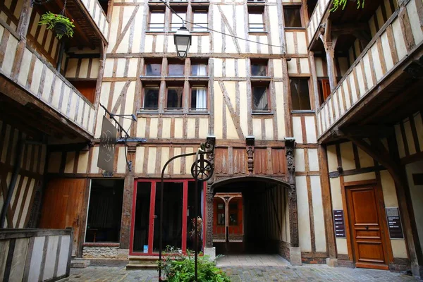 Stará Architektura Půvabném Středověkém Městě Troyes Francii — Stock fotografie