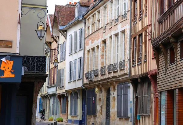 Stara Architektura Uroczym Średniowiecznym Mieście Troyes Francji — Zdjęcie stockowe