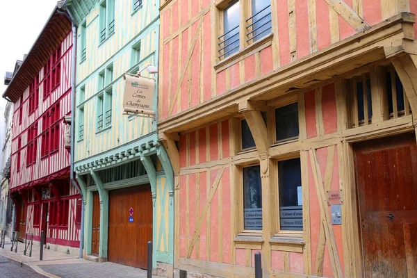 Stará Architektura Půvabném Středověkém Městě Troyes Francii — Stock fotografie