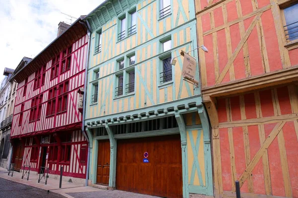 Vieille Architecture Dans Charmante Ville Médiévale Troyes France — Photo