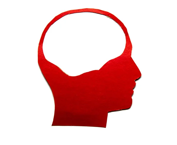 红纸人体头部与中空的空间 — 图库照片