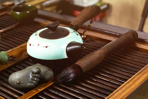 中国茶对木材板 — 图库照片