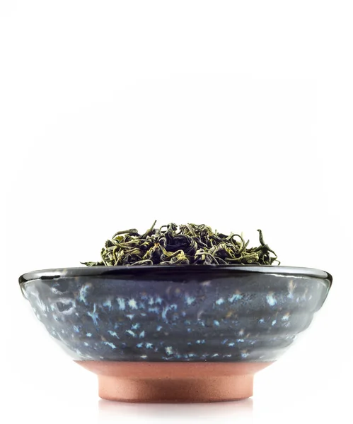 Té verde chino en taza de té — Foto de Stock