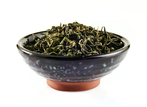 Té verde chino en taza de té — Foto de Stock