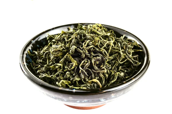 Té verde chino en taza de té — Foto de Stock