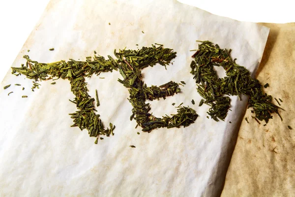 Palabra de té de té verde chino — Foto de Stock