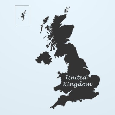 İngiltere, ABD veya İngiltere'ye Haritası