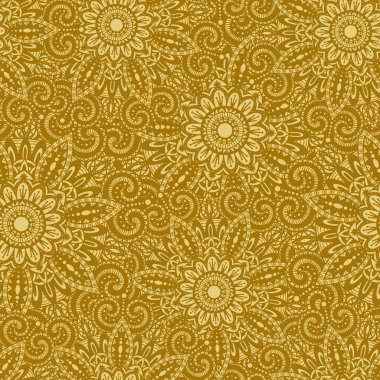 El çizimi pürüzsüz çiçek deseni. Doodle tarzı