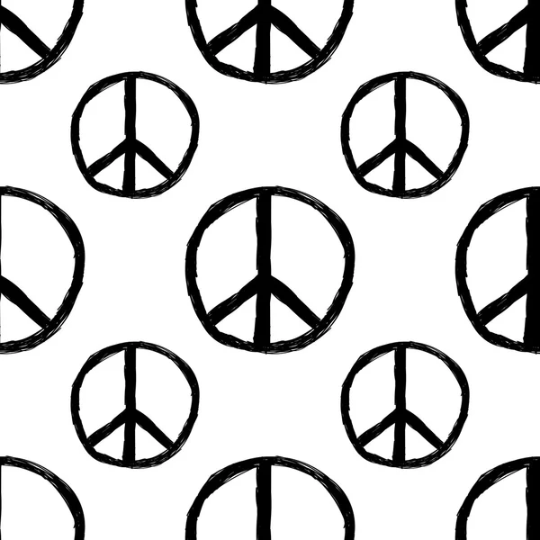 和平标志的无缝模式。嬉皮士的和平的象征 — 图库矢量图片