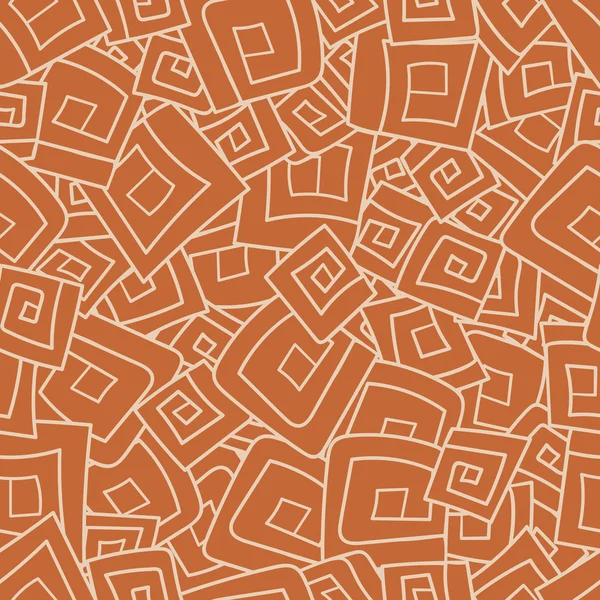 Naadloze patroon van vierkanten, spiralen, rhombus — Stockvector
