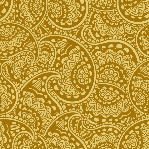 Modèle Paisley sans couture dessiné à la main. Style caniche — Image vectorielle