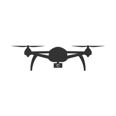Drone'un simgesi. Uzaktan kumandalı uçan quadcopter sembolü