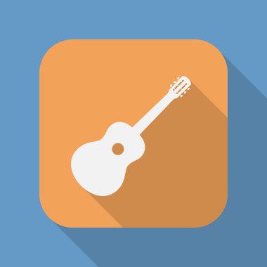 Gitar simgesi simgesi, işareti. Gitar logo şablonu