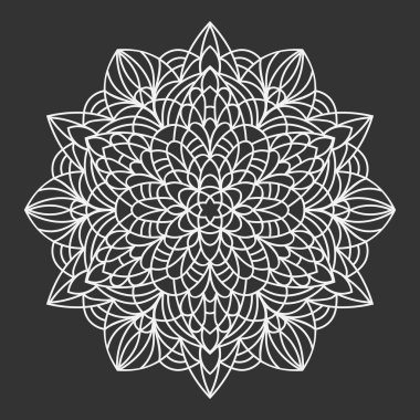 Mandala. Dekoratif süsleme öğesi desen. Elle çizilmiş etnik kabile arka plan şablonu. Yetişkin boyama kitabı