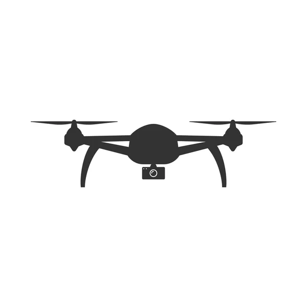 Icoon van de drone. Op afstand bestuurbaar vliegend quadcopter-symbool — Stockvector