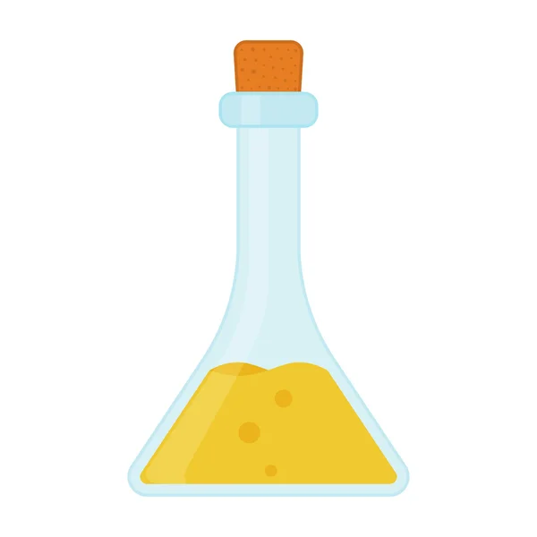 Kimyasal, biyolojik bilim laboratuvar cihazları - test tüpleri ve şişeler simgeler — Stok Vektör