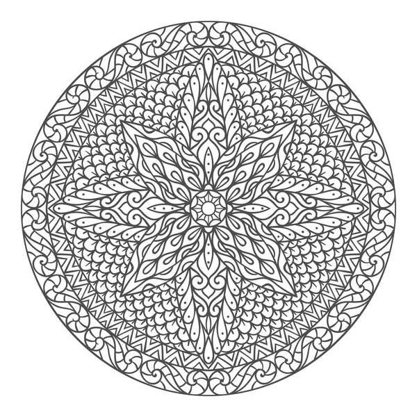 Mandala. dekorative Zierelemente Muster. handgezeichnete Vorlage für ethnische Stammeshintergründe. Erwachsene Malbuch — Stockvektor