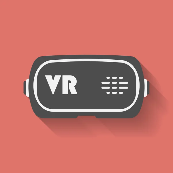 Cuffie per realtà virtuale. Tecnologie informatiche di gioco. VR tecnologia occhiali icona piatta . — Vettoriale Stock