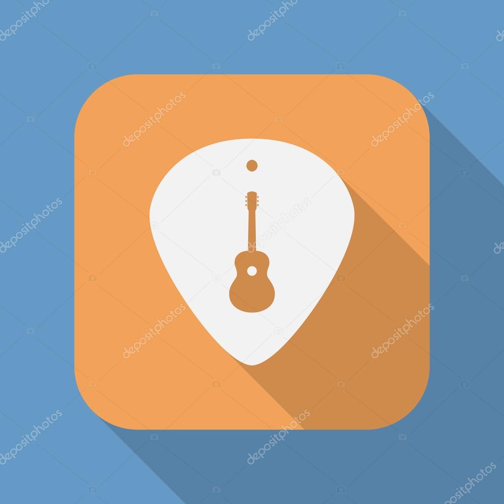Guitar plectrum icon with the Guitar symbol, sign, logo