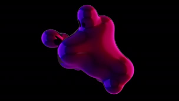 Fluid Iridescent Liquid Blob Metaball Morphing Animation Scattering Merging Flowing — Stock Video