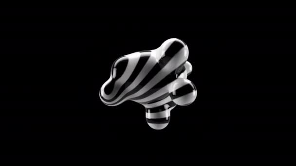 Vätskeklump Metaball Morphing Animation Spridning Sammanslagning Och Flöde Glansiga Flytande — Stockvideo