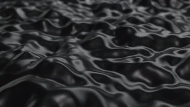 Seda lisa ondulada que fluye, tela negra en movimiento. ruido abstracto movimiento oscuro fondo. — Vídeo de stock